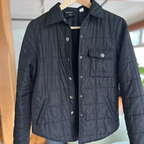 Black Quilted Snap-Front BDG Jacket - Picture 1 of 5